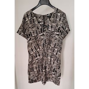 Geometric print romper